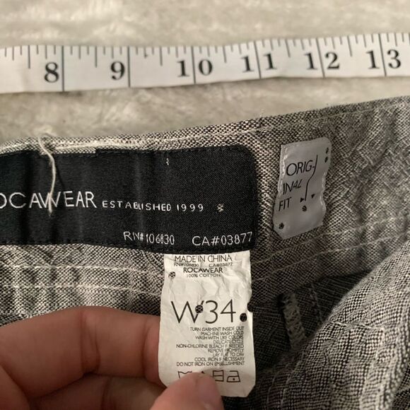 Rocawear Mens Gray Original Straight Carpenter Pants Size 34x32 Y2K Style‎ - Picture 7 of 8